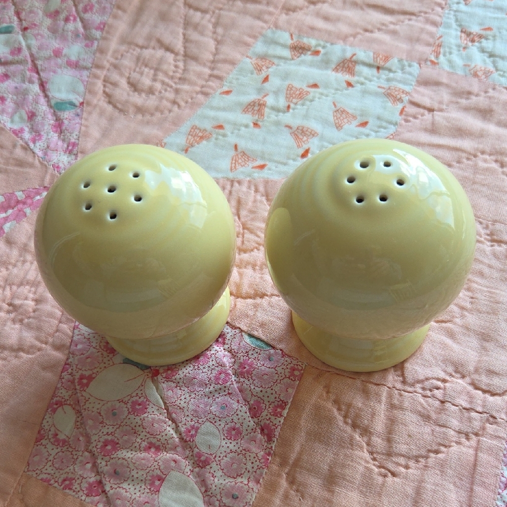 Fiestaware Yellow Ceramic Salt and Pepper Shakers